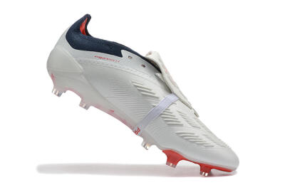 Men's Adidas Predator 25 Elite Foldover Tongue FG Firm Ground Low-Tops Football Boots - Beige/Blue/Red