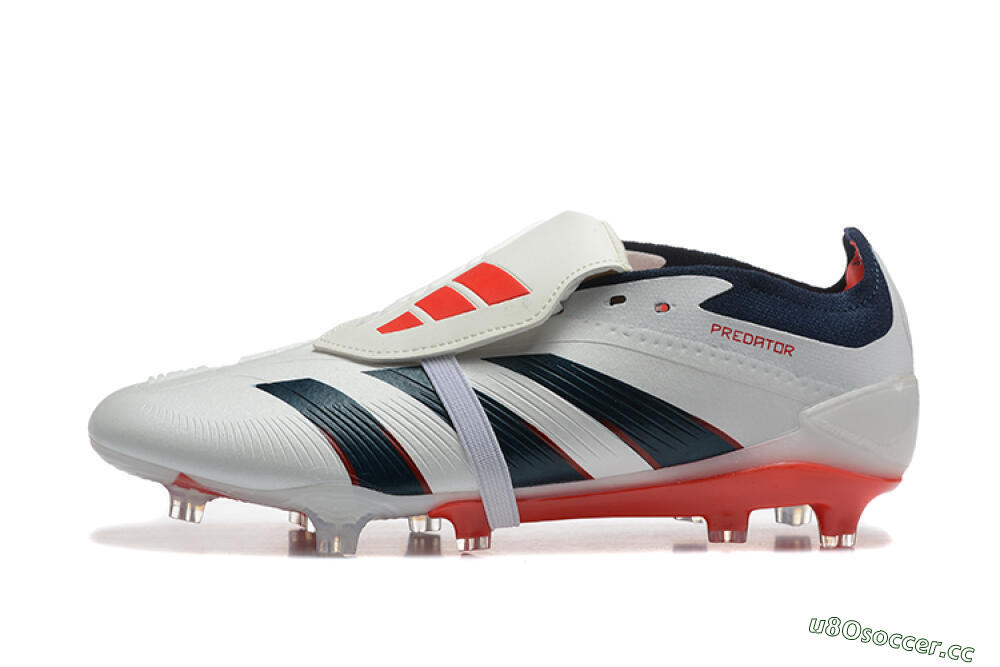 Men's Adidas Predator 25 Elite Foldover Tongue FG Firm Ground Low-Tops Football Boots - Beige/Blue/Red 0