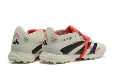 Men's Adidas Predator 25 Elite Foldover Tongue TF Artificial Turf Low-Tops Football Shoes - Beige/Black/Red