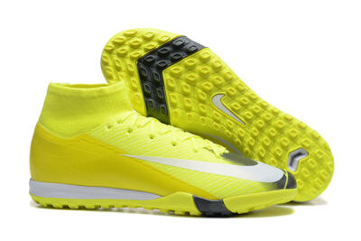 Men's Nike Air Zoom Mercurial Superfly 10 Elite TF Artificial Turf High-Tops Football Shoes - Yellow/Black/White