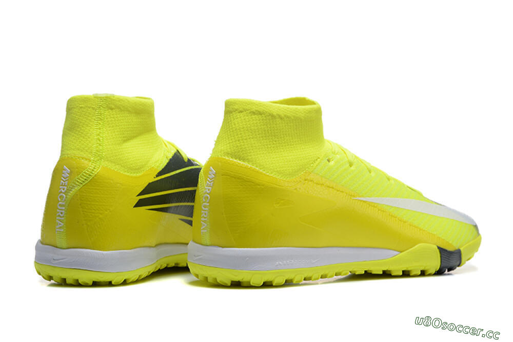 Men's Nike Air Zoom Mercurial Superfly 10 Elite TF Artificial Turf High-Tops Football Shoes - Yellow/Black/White 9