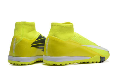 Men's Nike Air Zoom Mercurial Superfly 10 Elite TF Artificial Turf High-Tops Football Shoes - Yellow/Black/White