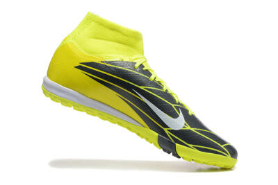 Men's Nike Air Zoom Mercurial Superfly 10 Elite TF Artificial Turf High-Tops Football Shoes - Yellow/Black/White