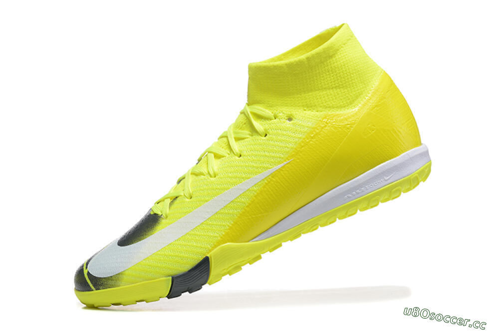 Men's Nike Air Zoom Mercurial Superfly 10 Elite TF Artificial Turf High-Tops Football Shoes - Yellow/Black/White 8