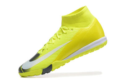 Men's Nike Air Zoom Mercurial Superfly 10 Elite TF Artificial Turf High-Tops Football Shoes - Yellow/Black/White