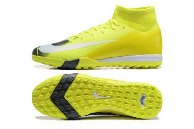 Men's Nike Air Zoom Mercurial Superfly 10 Elite TF Artificial Turf High-Tops Football Shoes - Yellow/Black/White