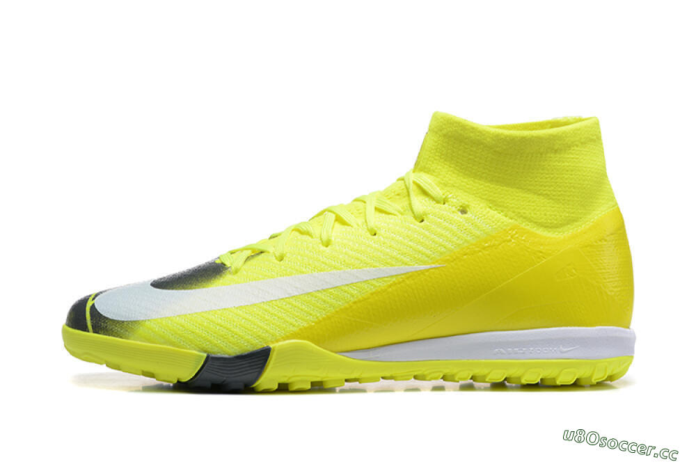 Men's Nike Air Zoom Mercurial Superfly 10 Elite TF Artificial Turf High-Tops Football Shoes - Yellow/Black/White 0