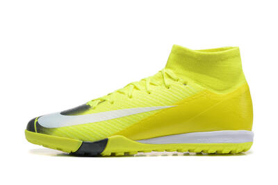 Men's Nike Air Zoom Mercurial Superfly 10 Elite TF Artificial Turf High-Tops Football Shoes - Yellow/Black/White