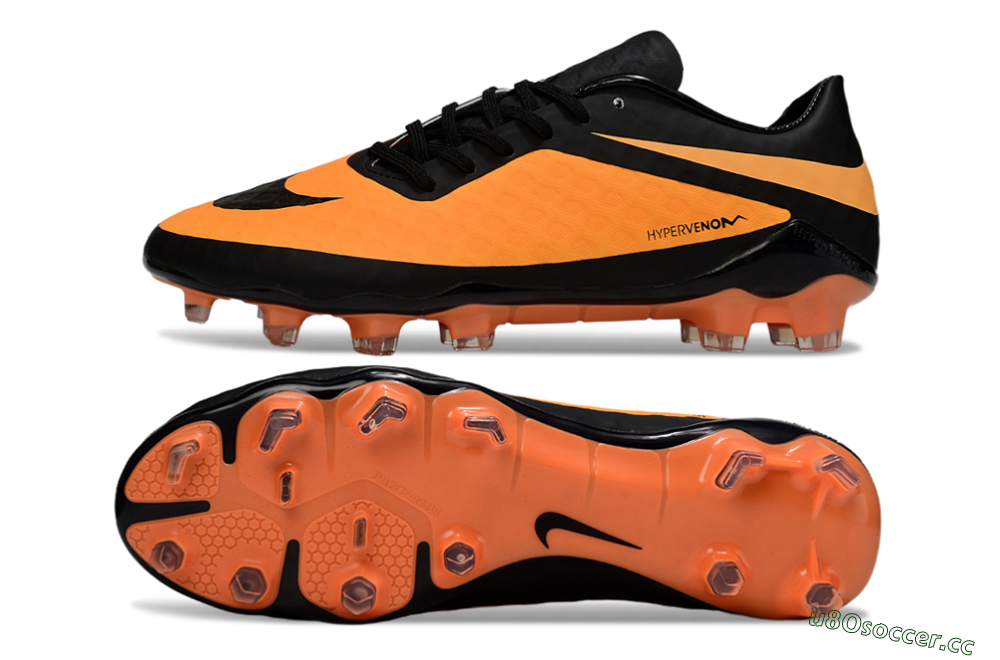 Men's Nike Hypervenom Phantom FG Firm Ground Low-Tops Football Boots - Orange/Black 1