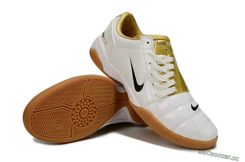 Men's Nike Total 90 III IC Indoor & Futsal Low-Tops Football Shoes - Beige/Black/White 4
