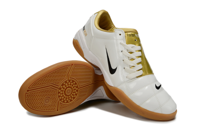 Men's Nike Total 90 III IC Indoor & Futsal Low-Tops Football Shoes - Beige/Black/White