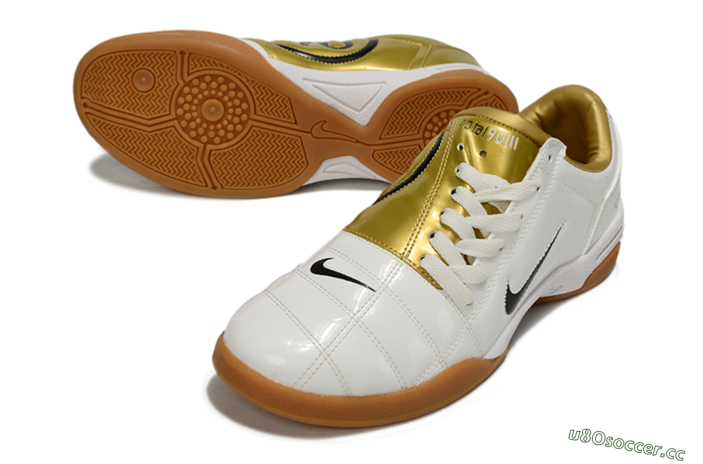 Men's Nike Total 90 III IC Indoor & Futsal Low-Tops Football Shoes - Beige/Black/White 3