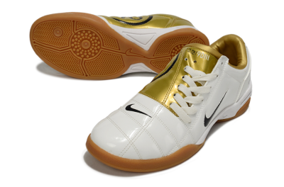 Men's Nike Total 90 III IC Indoor & Futsal Low-Tops Football Shoes - Beige/Black/White