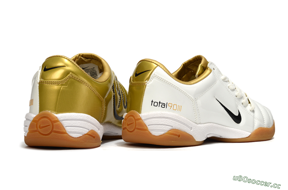 Men's Nike Total 90 III IC Indoor & Futsal Low-Tops Football Shoes - Beige/Black/White 7