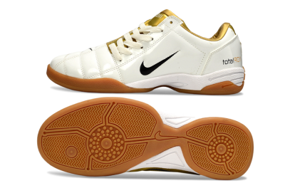 Men's Nike Total 90 III IC Indoor & Futsal Low-Tops Football Shoes - Beige/Black/White