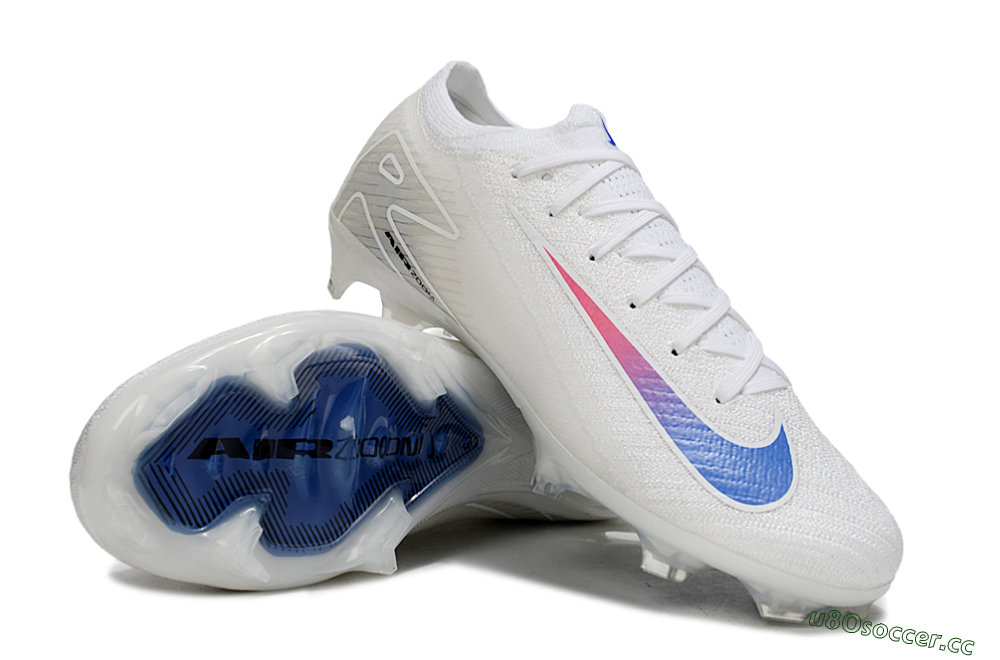 Unisex Nike Air Zoom Mercurial Vapor 16 Elite FG Firm Ground Low-Tops Football Boots - White/Blue/Pink 4