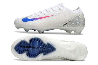 Unisex Nike Air Zoom Mercurial Vapor 16 Elite FG Firm Ground Low-Tops Football Boots - White/Blue/Pink