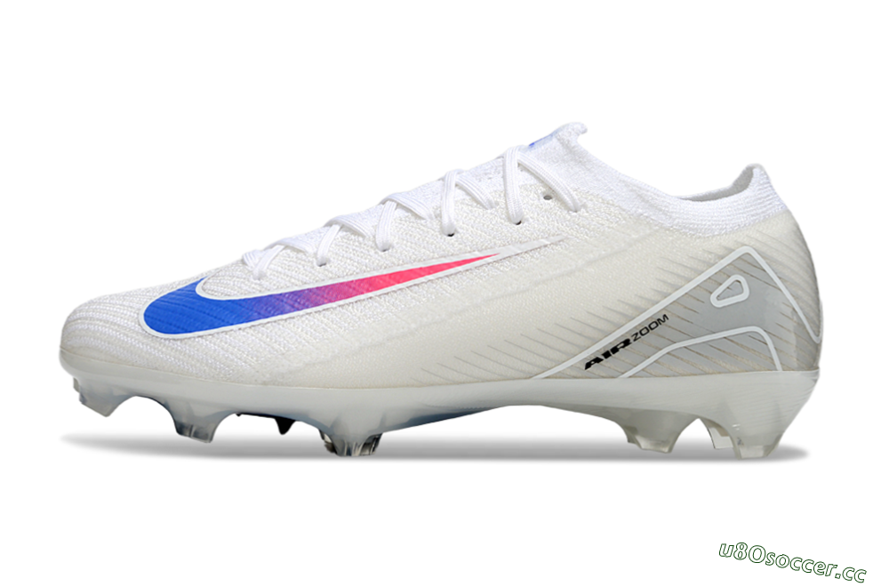 Unisex Nike Air Zoom Mercurial Vapor 16 Elite FG Firm Ground Low-Tops Football Boots - White/Blue/Pink 0