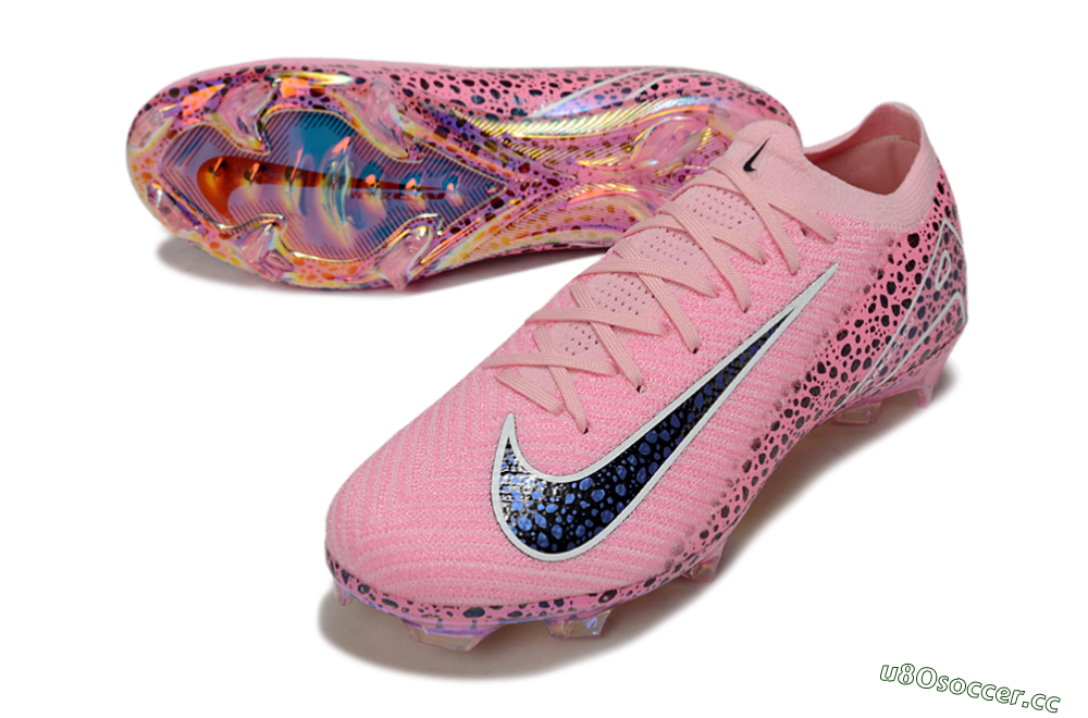 Unisex Nike Air Zoom Mercurial Vapor 16 Elite FG Firm Ground Low-Tops Football Boots - Pink/White/Leopard 3