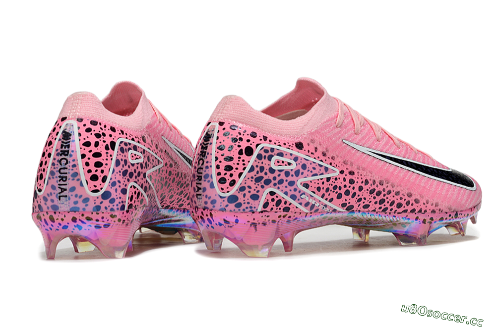 Unisex Nike Air Zoom Mercurial Vapor 16 Elite FG Firm Ground Low-Tops Football Boots - Pink/White/Leopard 7