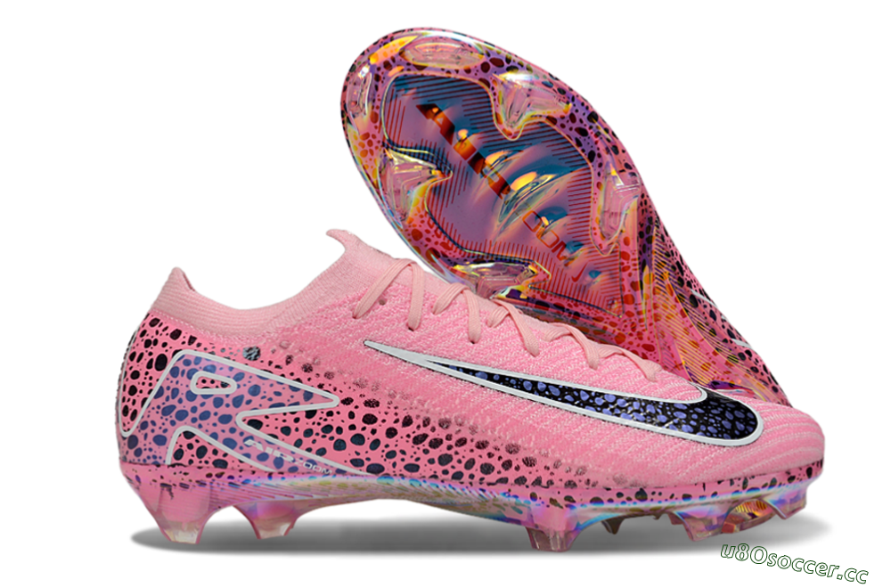 Unisex Nike Air Zoom Mercurial Vapor 16 Elite FG Firm Ground Low-Tops Football Boots - Pink/White/Leopard 2