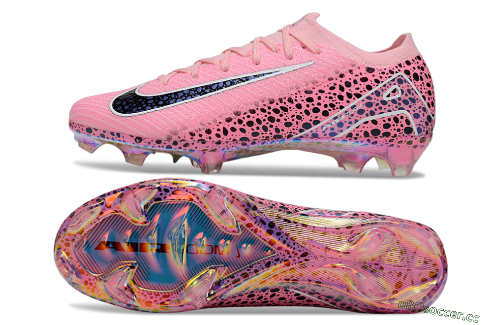 Unisex Nike Air Zoom Mercurial Vapor 16 Elite FG Firm Ground Low-Tops Football Boots - Pink/White/Leopard 1