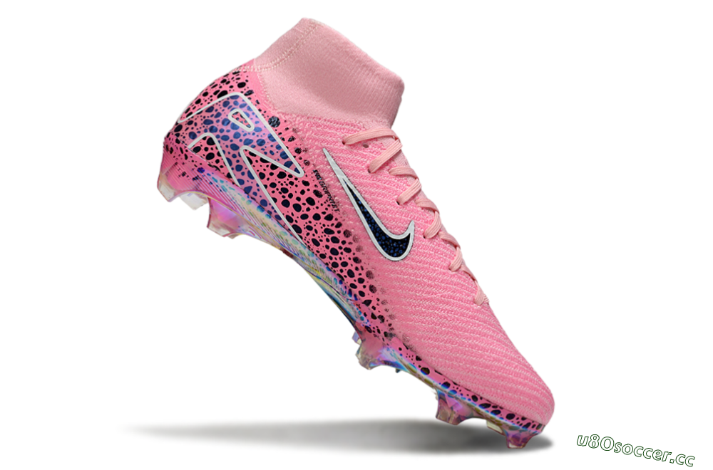 Unisex Nike Air Zoom Mercurial Superfly 10 Elite FG Firm Ground High-Tops Football Boots - Pink/White/Leopard 5