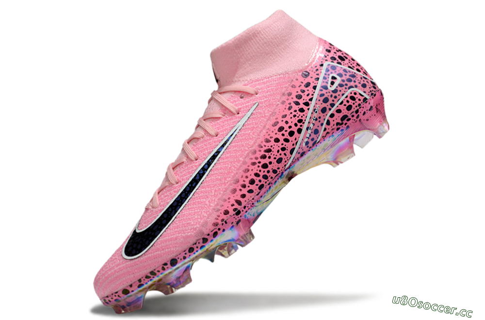 Unisex Nike Air Zoom Mercurial Superfly 10 Elite FG Firm Ground High-Tops Football Boots - Pink/White/Leopard 6