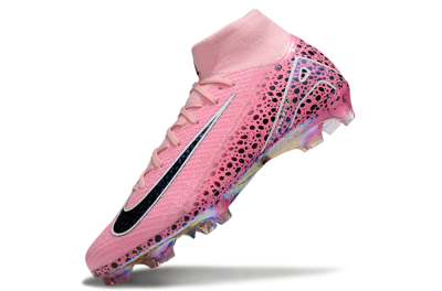 Unisex Nike Air Zoom Mercurial Superfly 10 Elite FG Firm Ground High-Tops Football Boots - Pink/White/Leopard