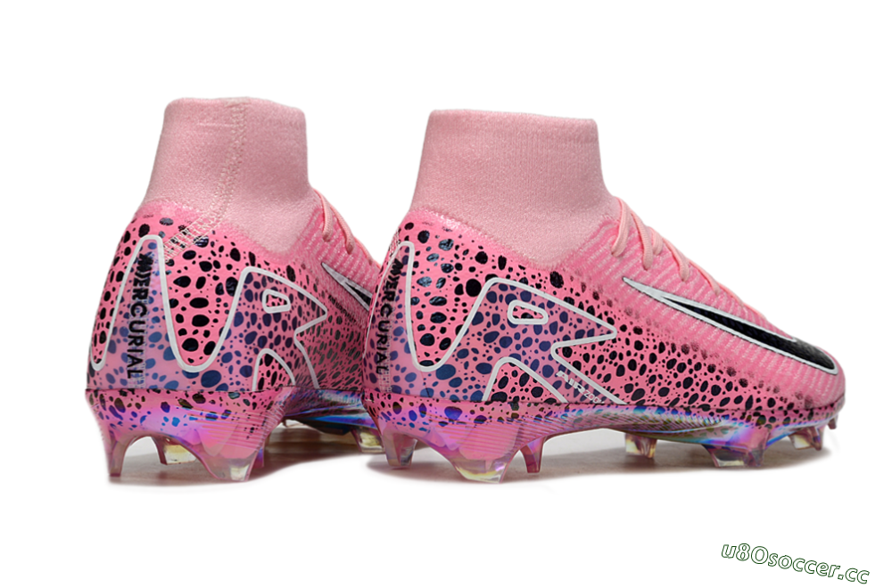 Unisex Nike Air Zoom Mercurial Superfly 10 Elite FG Firm Ground High-Tops Football Boots - Pink/White/Leopard 7