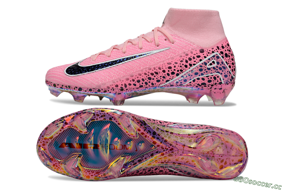 Unisex Nike Air Zoom Mercurial Superfly 10 Elite FG Firm Ground High-Tops Football Boots - Pink/White/Leopard 1