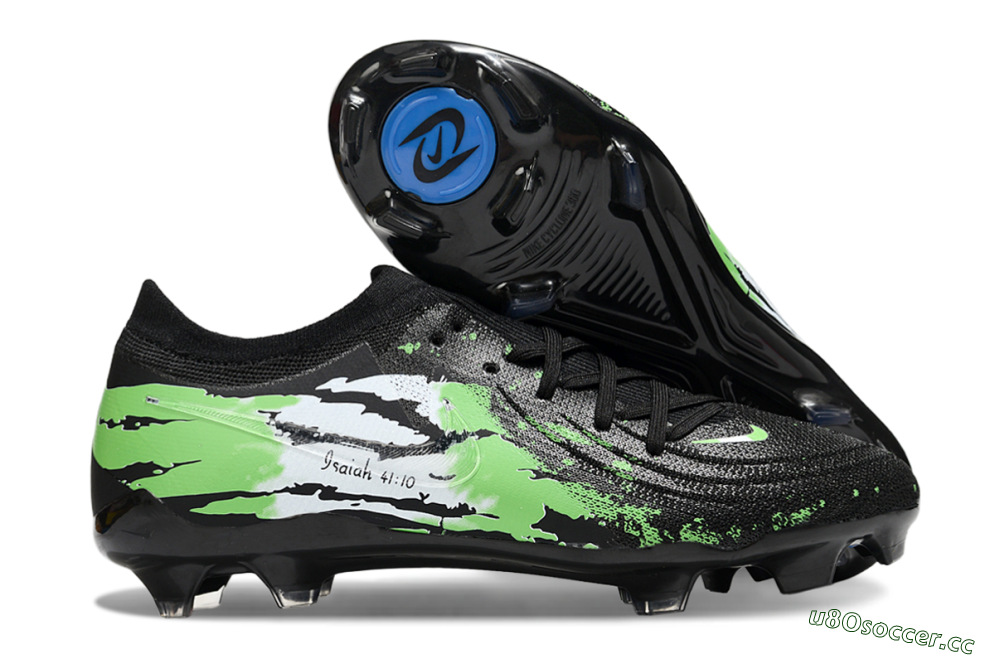 Men's Nike Phantom GX 2 Elite FG Firm Ground Low-Tops Football Boots - Black/Green/White 2