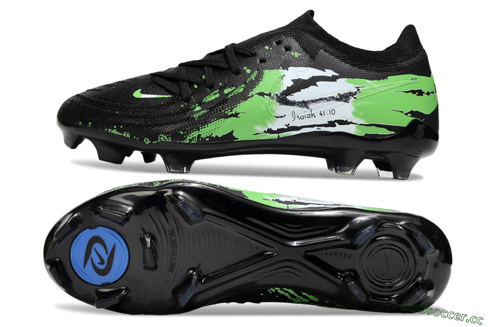 Men's Nike Phantom GX 2 Elite FG Firm Ground Low-Tops Football Boots - Black/Green/White 1