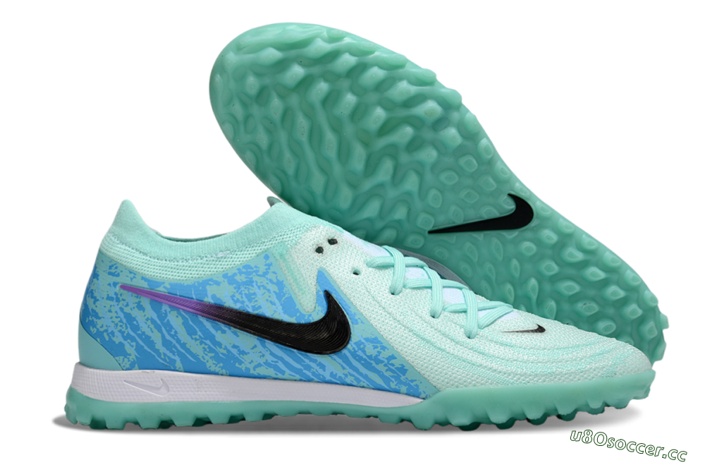 Men's Nike Phantom GX 2 Elite TF Artificial Turf Low-Tops Football Shoes - Jade/Blue/Black 2