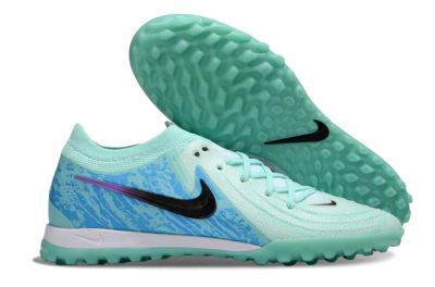 Men's Nike Phantom GX 2 Elite TF Artificial Turf Low-Tops Football Shoes - Jade/Blue/Black
