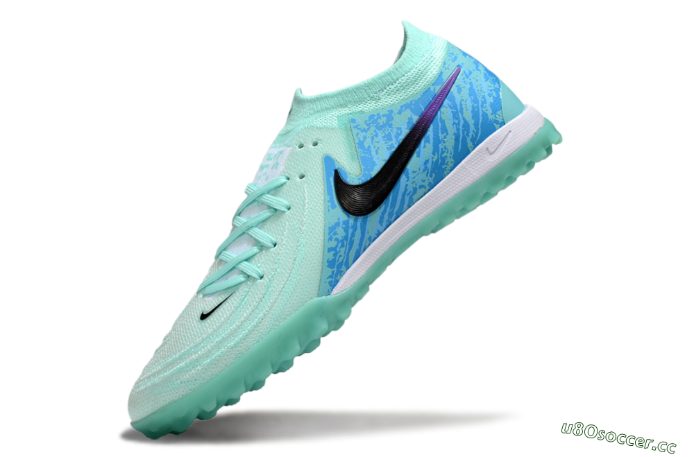 Men's Nike Phantom GX 2 Elite TF Artificial Turf Low-Tops Football Shoes - Jade/Blue/Black 5