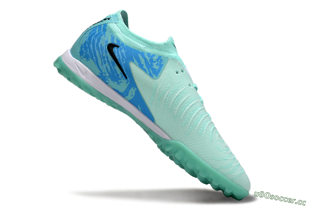 Men's Nike Phantom GX 2 Elite TF Artificial Turf Low-Tops Football Shoes - Jade/Blue/Black 4