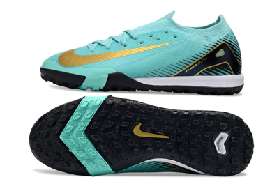 Men's Nike Air Zoom Mercurial Vapor 16 Elite TF Artificial Turf Low-Tops Football Shoes - Jade/Gold/White