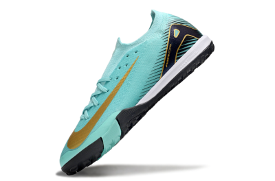 Men's Nike Air Zoom Mercurial Vapor 16 Elite TF Artificial Turf Low-Tops Football Shoes - Jade/Gold/White