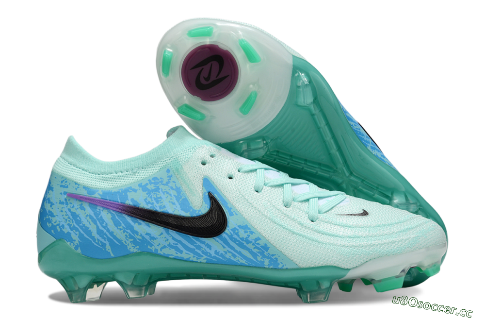 Men's Nike Phantom GX 2 Elite FG Firm Ground Low-Tops Football Boots - Jade/Blue/Black 2