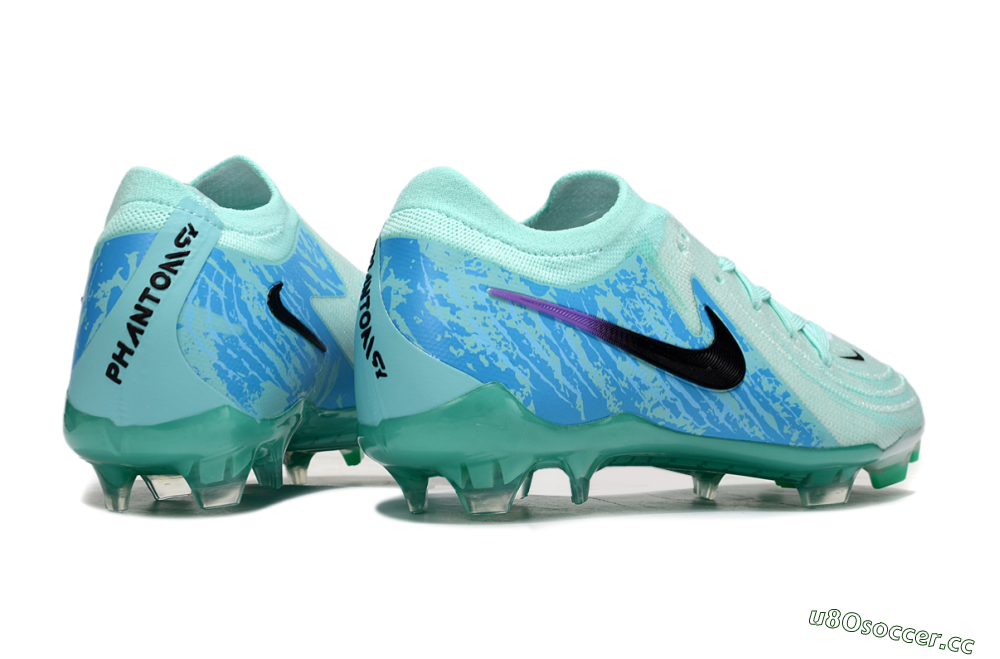 Men's Nike Phantom GX 2 Elite FG Firm Ground Low-Tops Football Boots - Jade/Blue/Black 6
