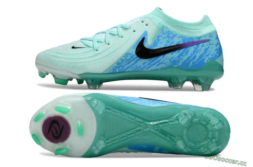 Men's Nike Phantom GX 2 Elite FG Firm Ground Low-Tops Football Boots - Jade/Blue/Black 1