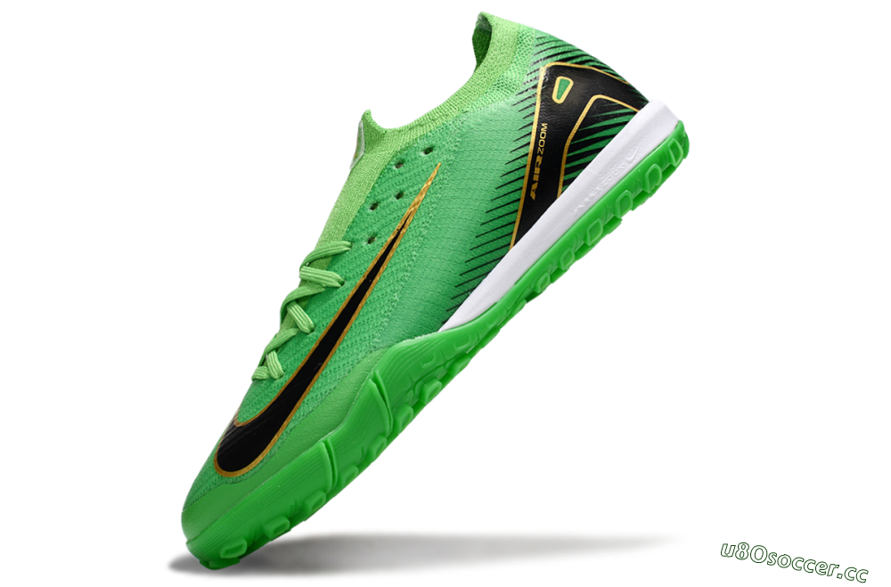 Men's Nike Air Zoom Mercurial Vapor 16 Elite TF Artificial Turf Low-Tops Football Shoes - Green/Gold/Black 5