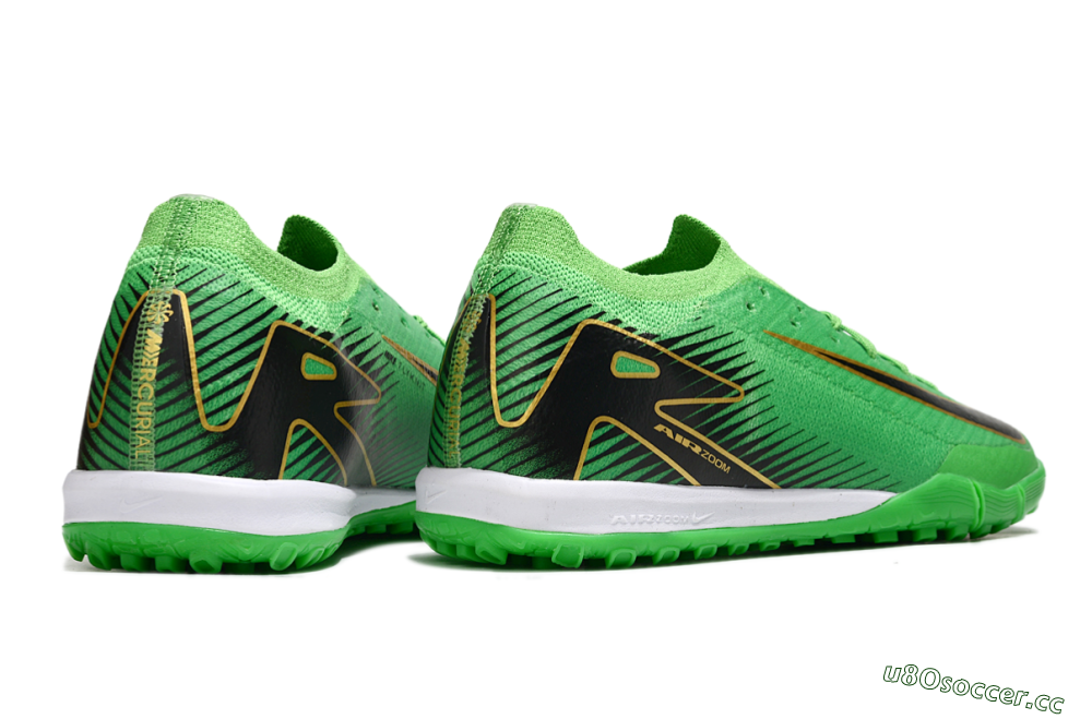 Men's Nike Air Zoom Mercurial Vapor 16 Elite TF Artificial Turf Low-Tops Football Shoes - Green/Gold/Black 6
