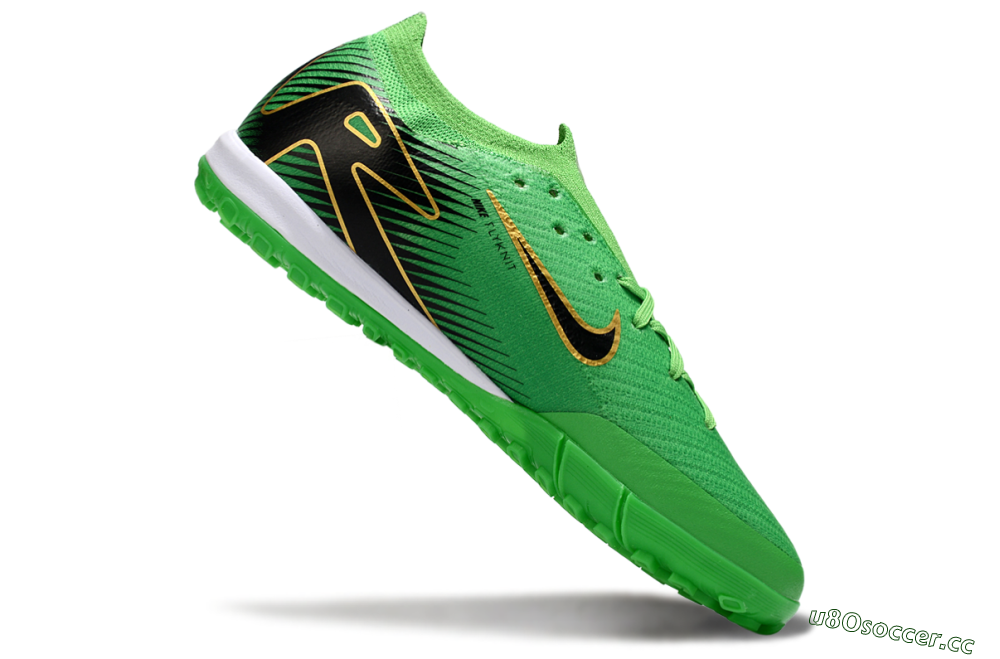 Men's Nike Air Zoom Mercurial Vapor 16 Elite TF Artificial Turf Low-Tops Football Shoes - Green/Gold/Black 4