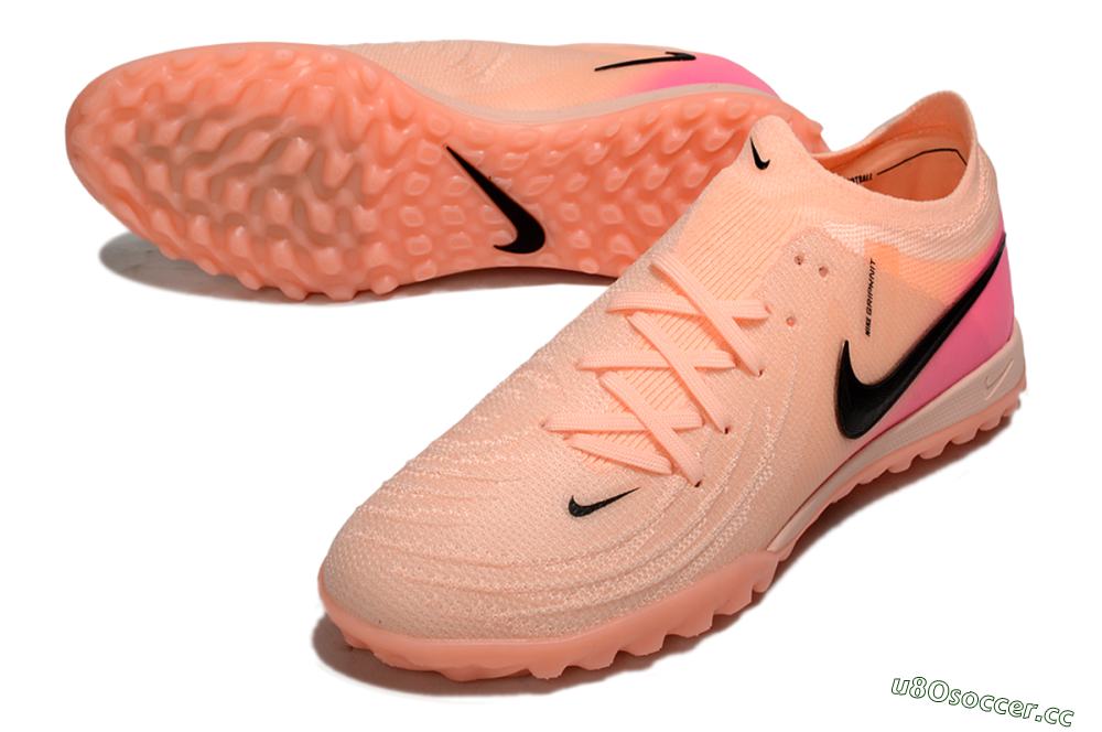 Men's Nike Phantom GX 2 Elite TF Artificial Turf Low-Tops Football Shoes - Pink/Black 3