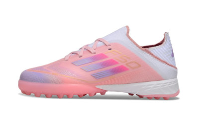 Kids Adidas F50 Elite TF Artificial Turf Low-Tops Football Shoes - Pink/Purple/Gold