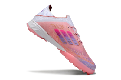 Kids Adidas F50 Elite TF Artificial Turf Low-Tops Football Shoes - Pink/Purple/Gold