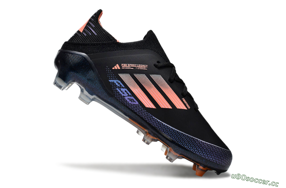 Kids Adidas F50 Elite FG Firm Ground Low-Tops Football Boots - Black/Pink/Blue 3