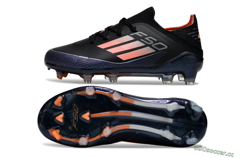 Kids Adidas F50 Elite FG Firm Ground Low-Tops Football Boots - Black/Pink/Blue 1